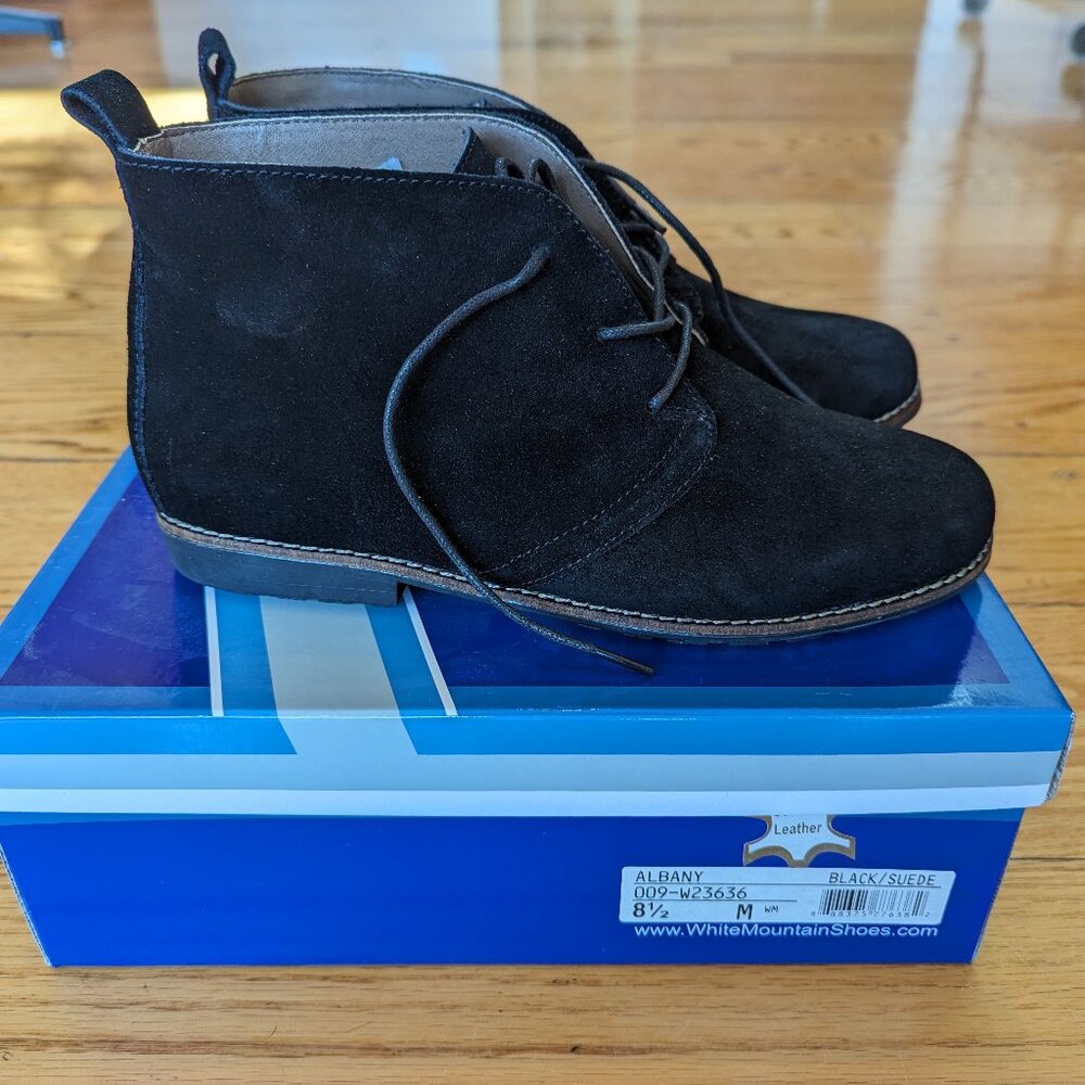 White Mountain Albany suede black boots sz 8.5